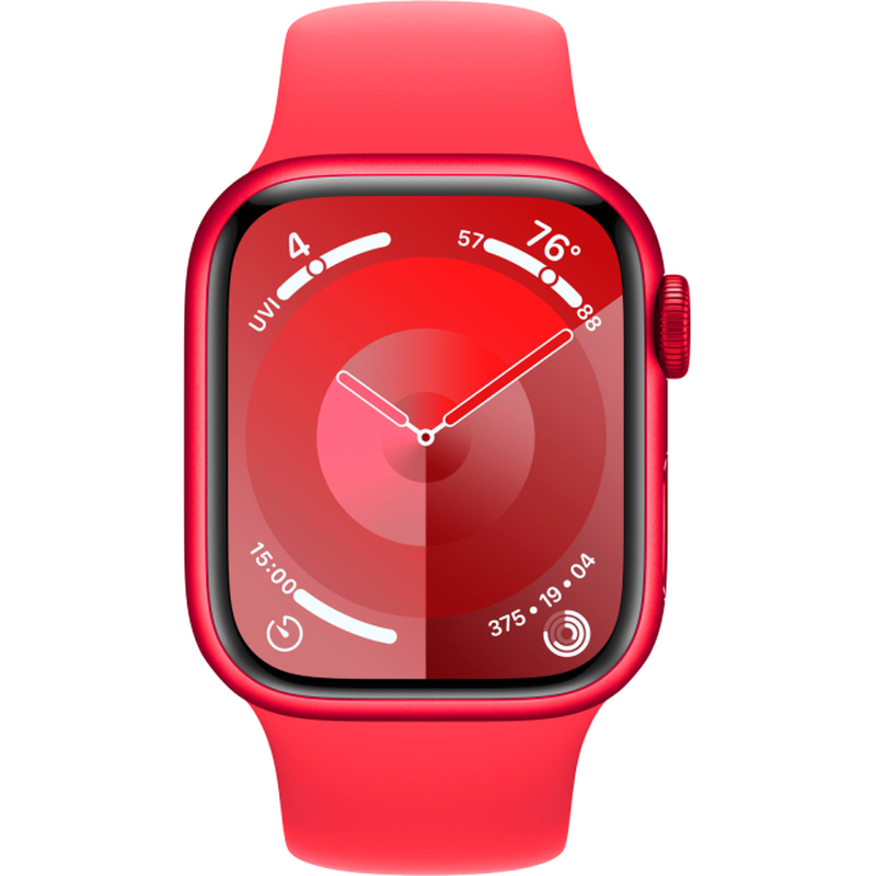 Apple Watch Series 9, 45 мм, корпус из алюминия цвета (PRODUCT)RED, спортивный ремешок цвета (PRODUC